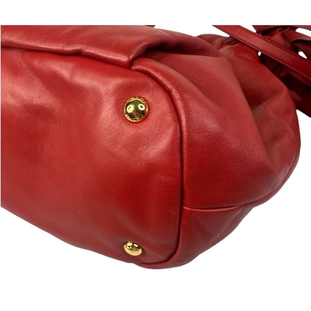 Prada Red Bow Leather Shoulder Bag - Picture 12 of 16